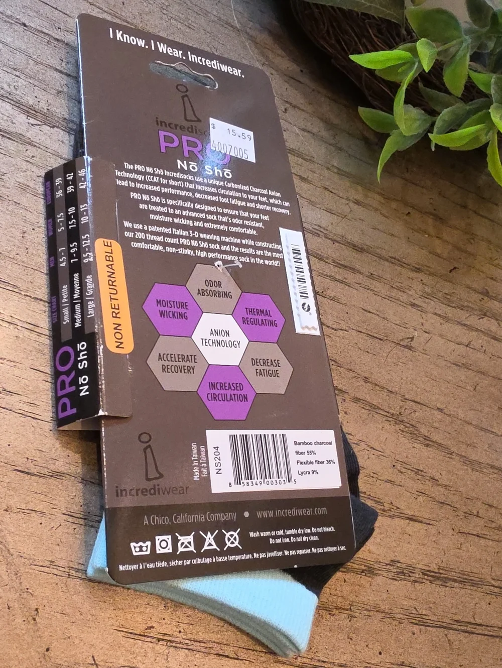 Incredisocks Pro No Show Size S NWT